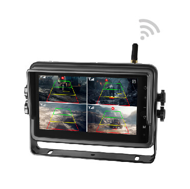 Monitor de 7 pulgadas de videovigilancia inalámbrico para vehículos, detección inteligente de peatones y vehículos y alerta temprana