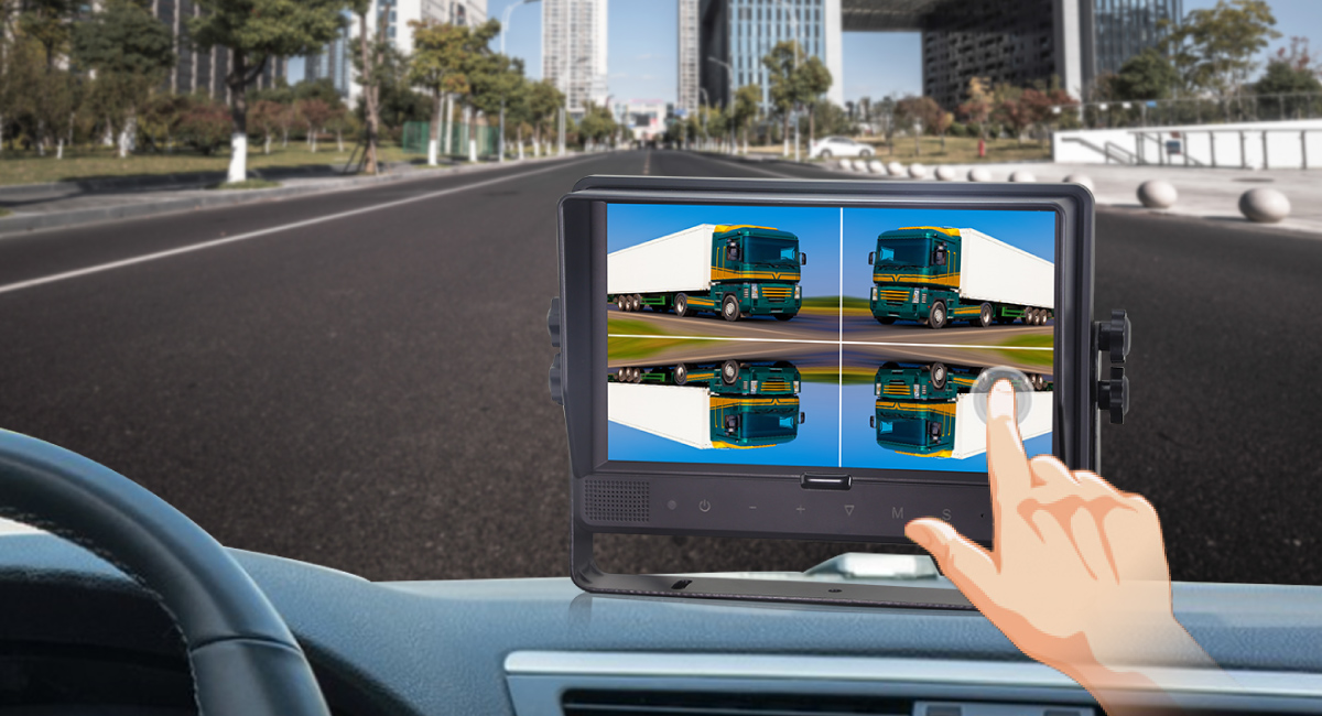 Monitor para visualización de marcha atrás de camión